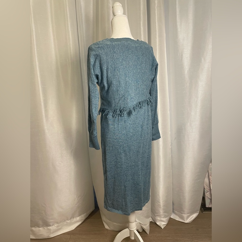 Stitch drop sweater dress teal color size M - Picture 4 of 5